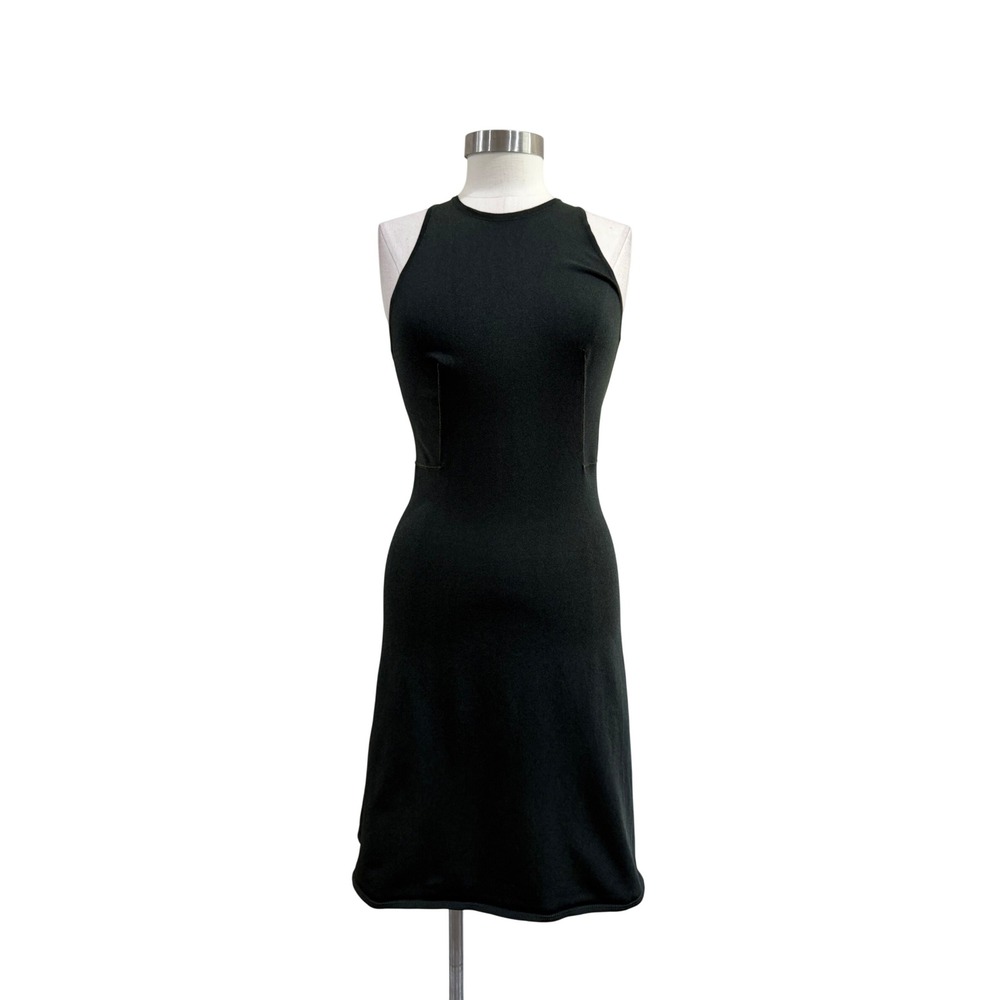 Alaia Paris Vintage Sleeveless Knit A- Line Mini Dress Green Made in Italy Sz S